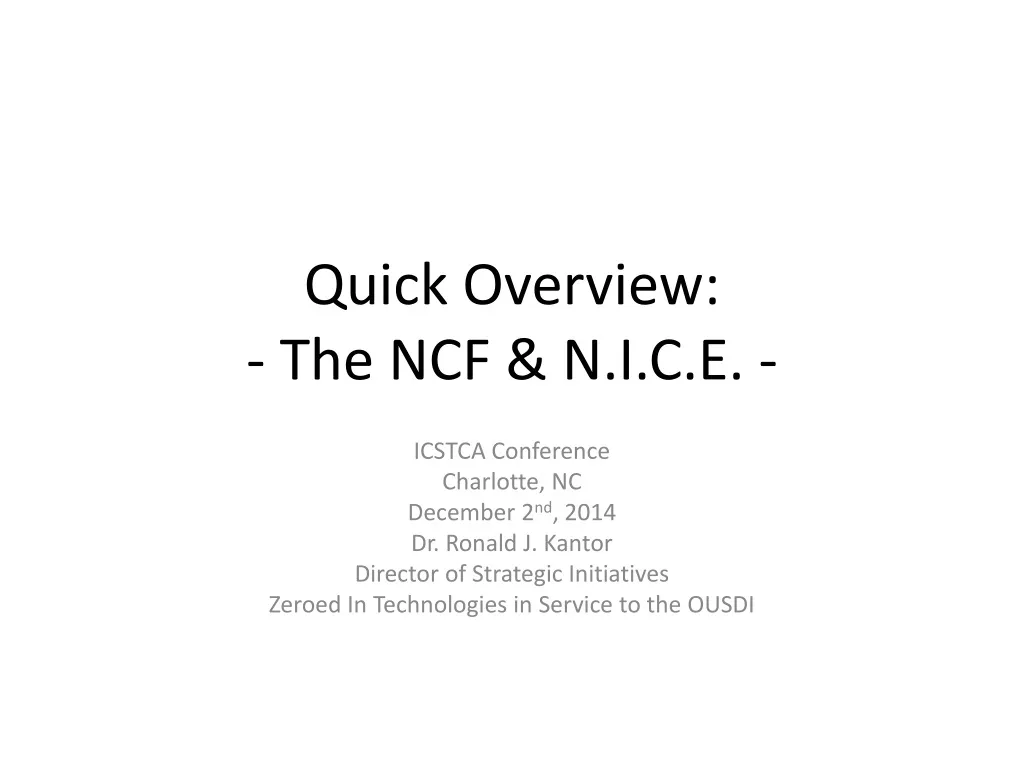 quick overview the ncf n i c e n.