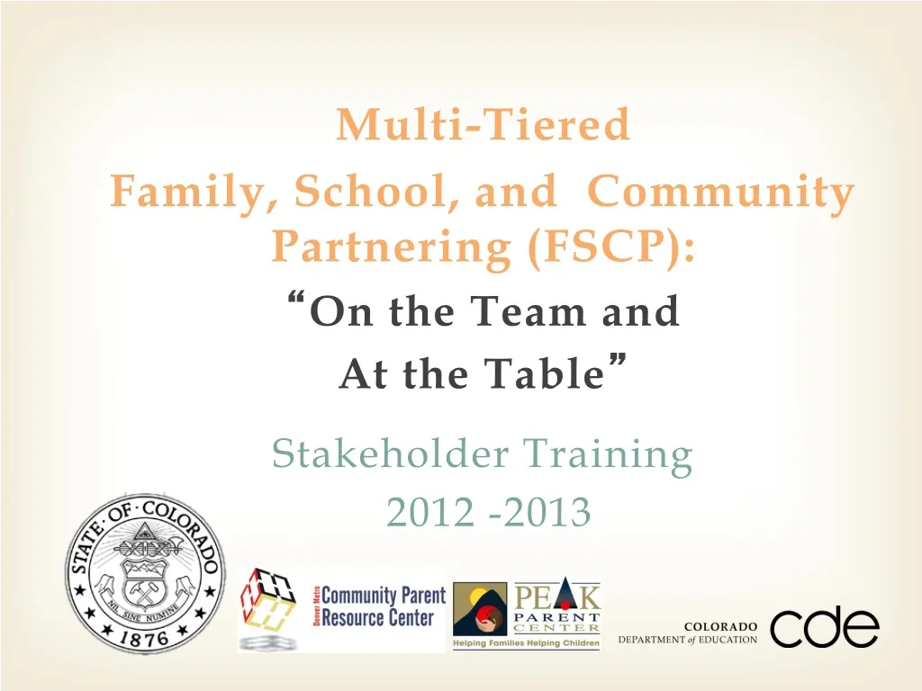 multi tiered family school and community n.