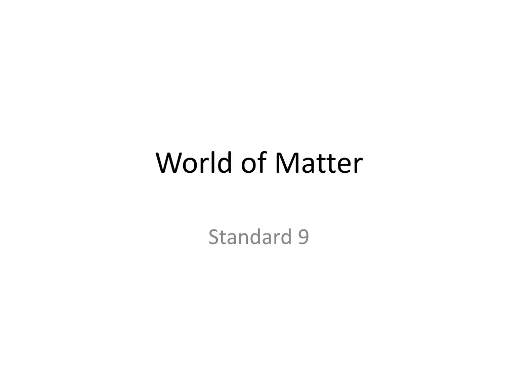 world of matter n.