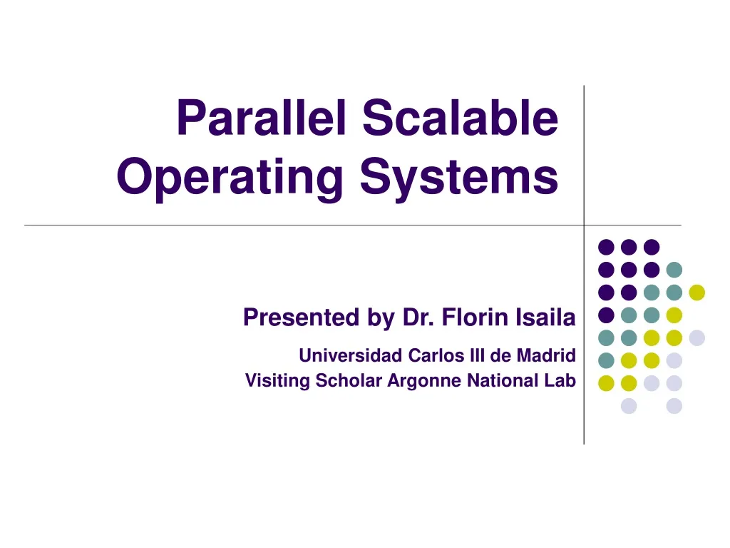 parallel scalable operating systems n.