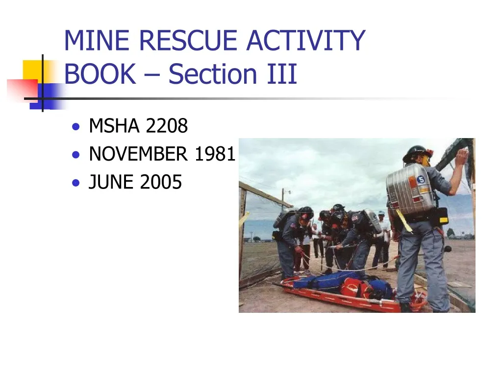 mine rescue activity book section iii n.