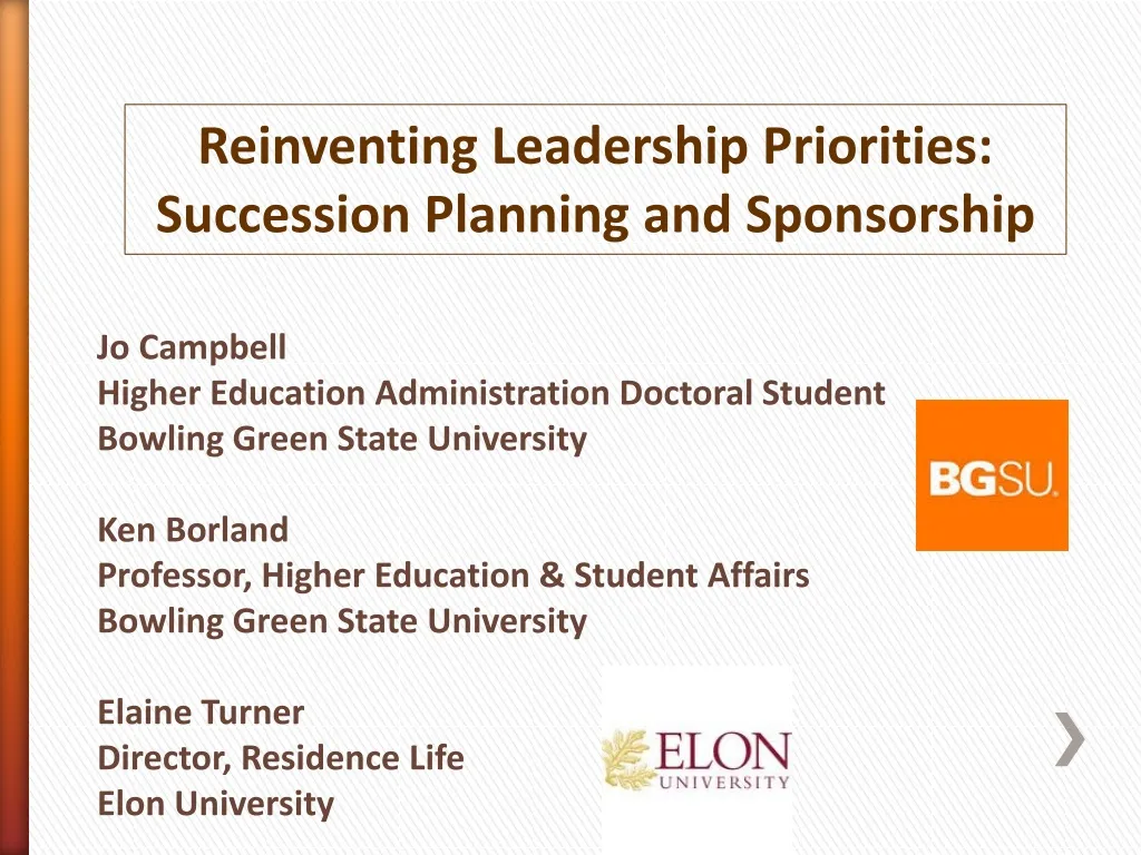 reinventing leadership priorities succession n.