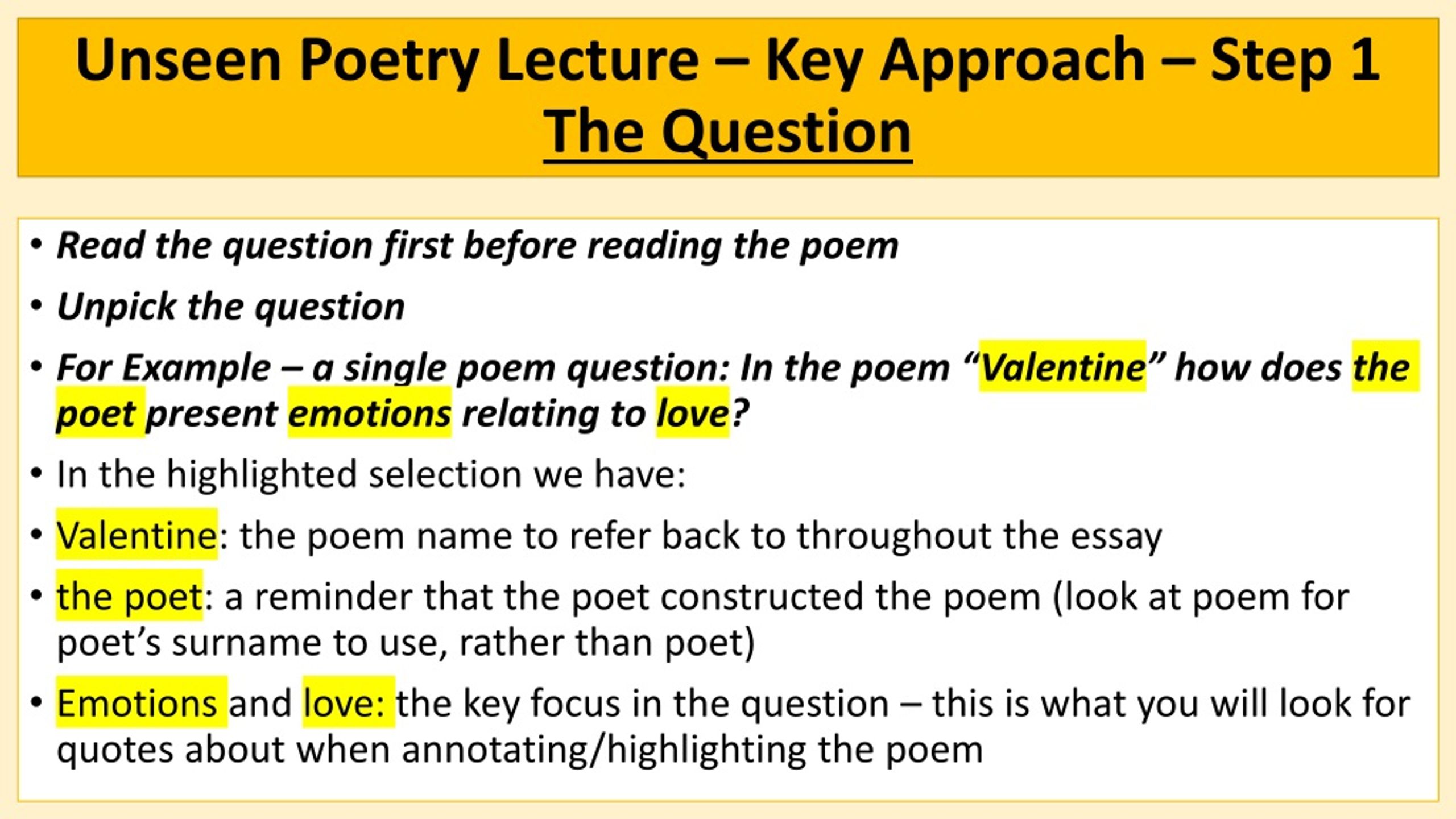 4-STEP METHOD TO ANNOTATE AN 'UNSEEN' POEM