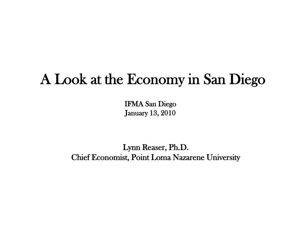 a look at the economy in san diego n.