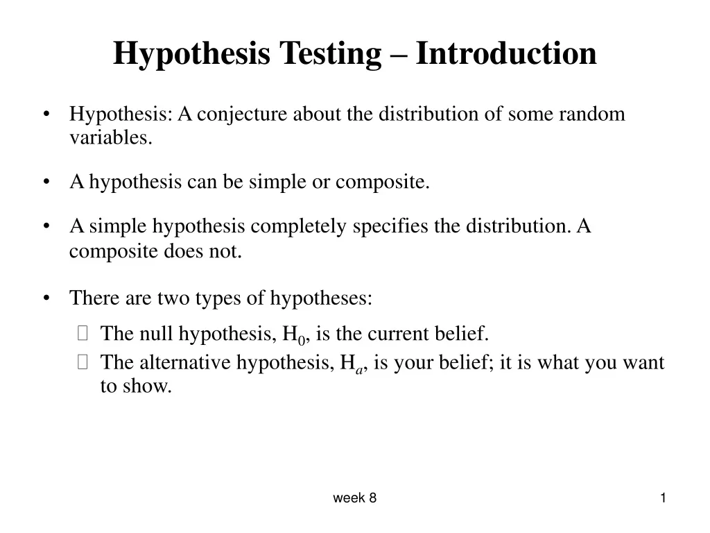 hypothesis testing introduction n.