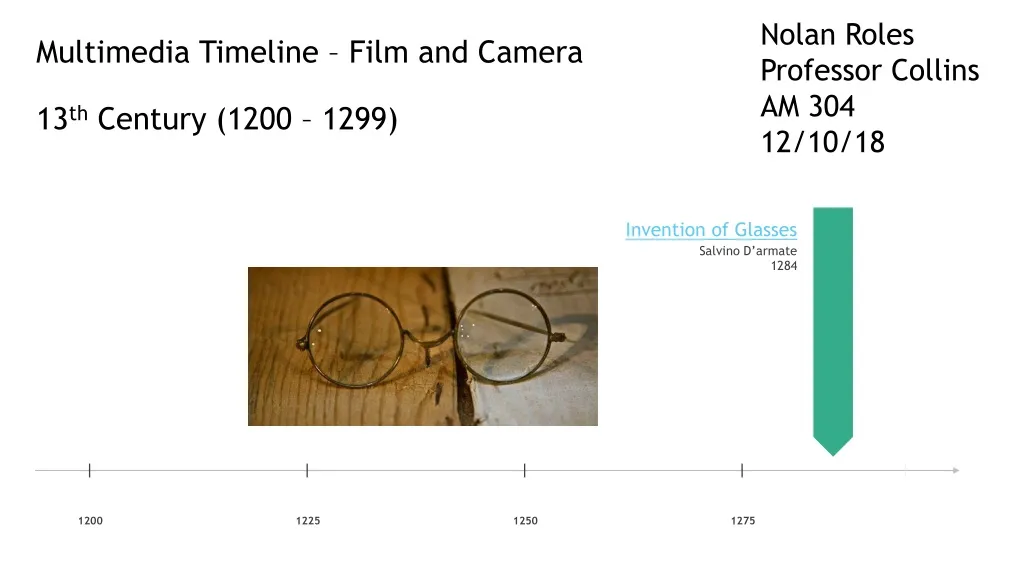 multimedia timeline film and camera 13 th century 1200 1299 n.