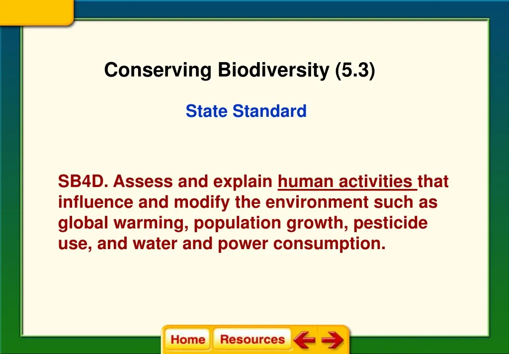 conserving biodiversity 5 3 n.