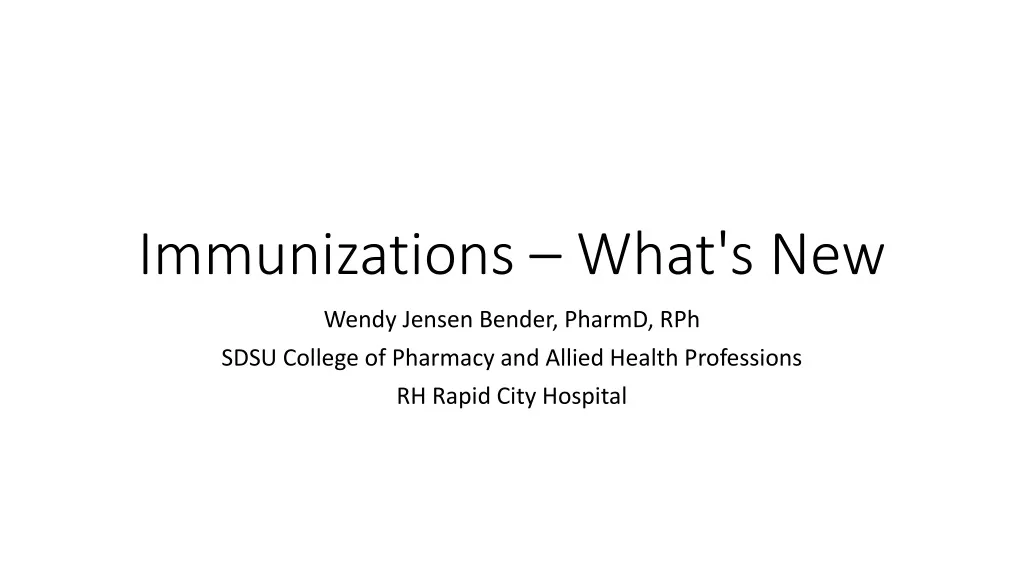 immunizations what s new n.