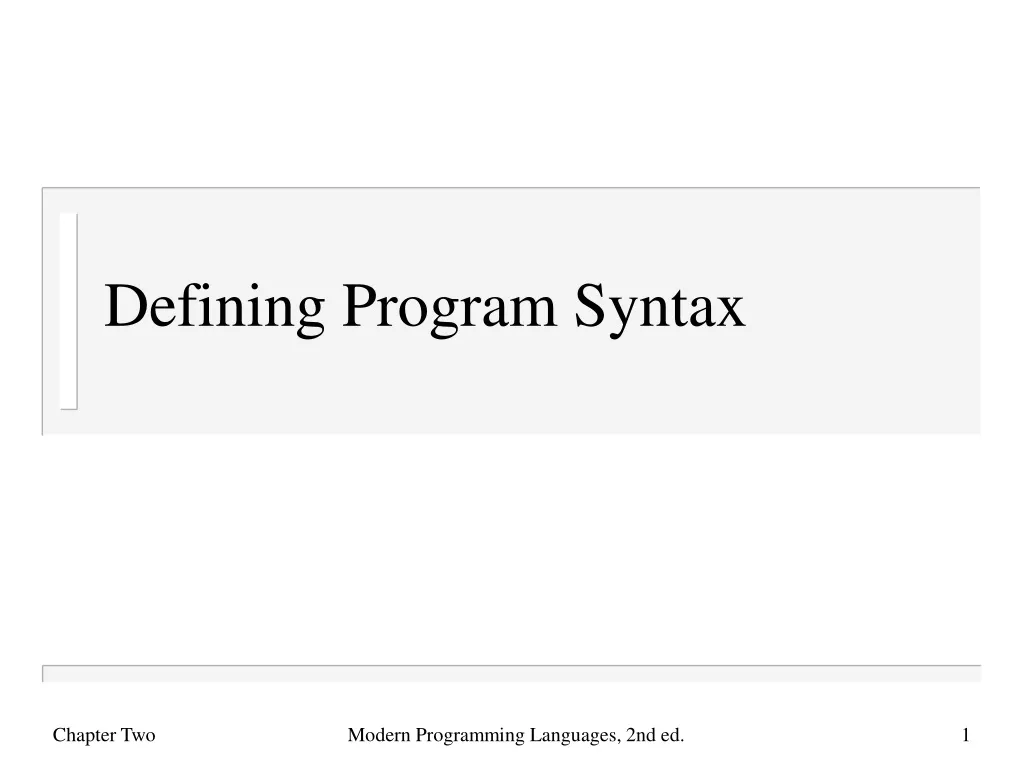 defining program syntax n.