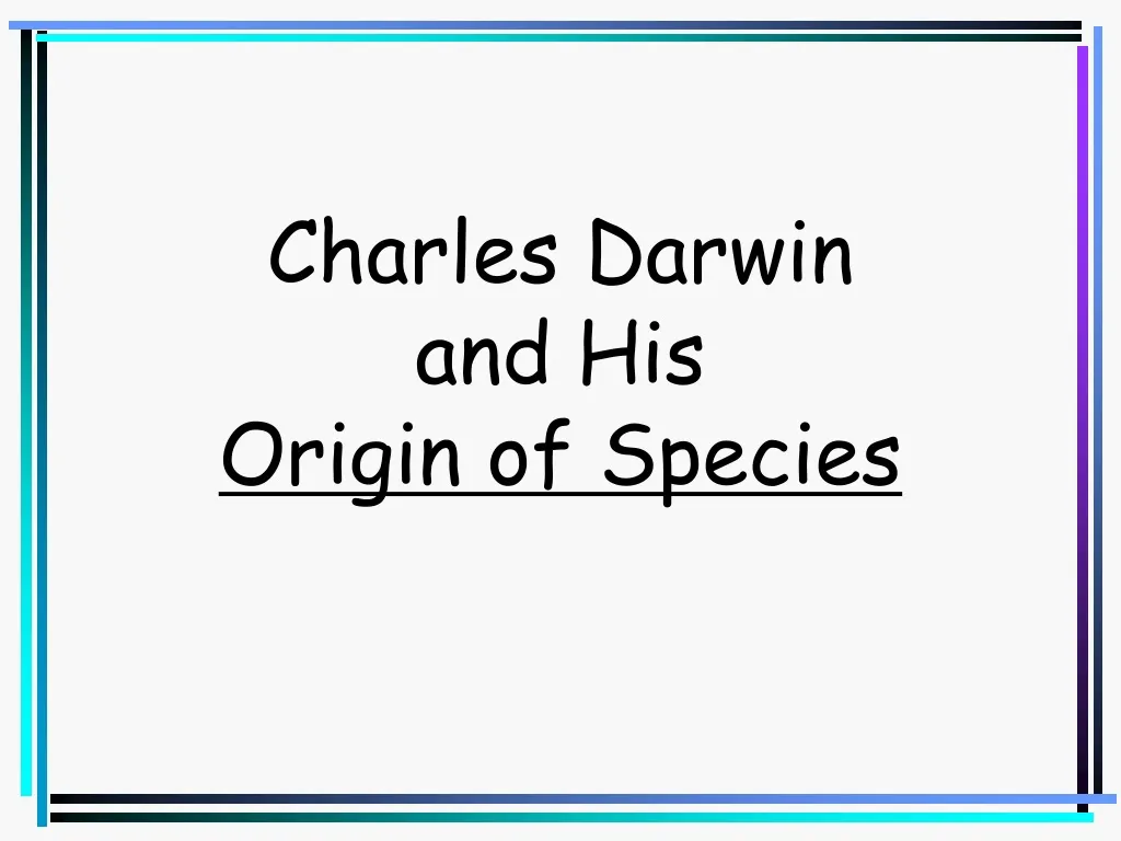 charles darwin and his origin of species n.
