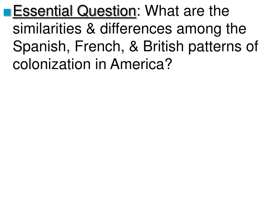 essential question what are the similarities n.