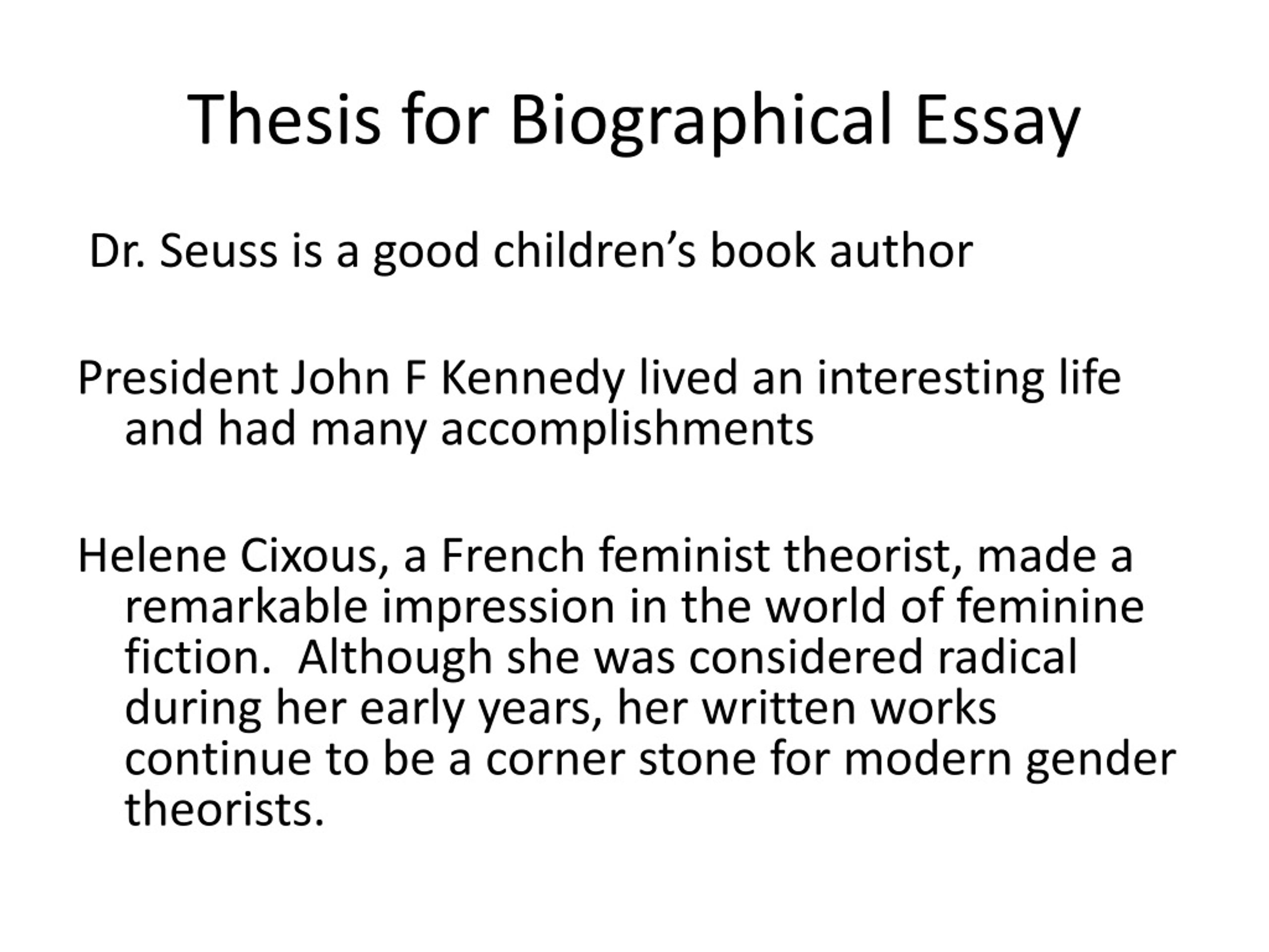 biographical essay means what