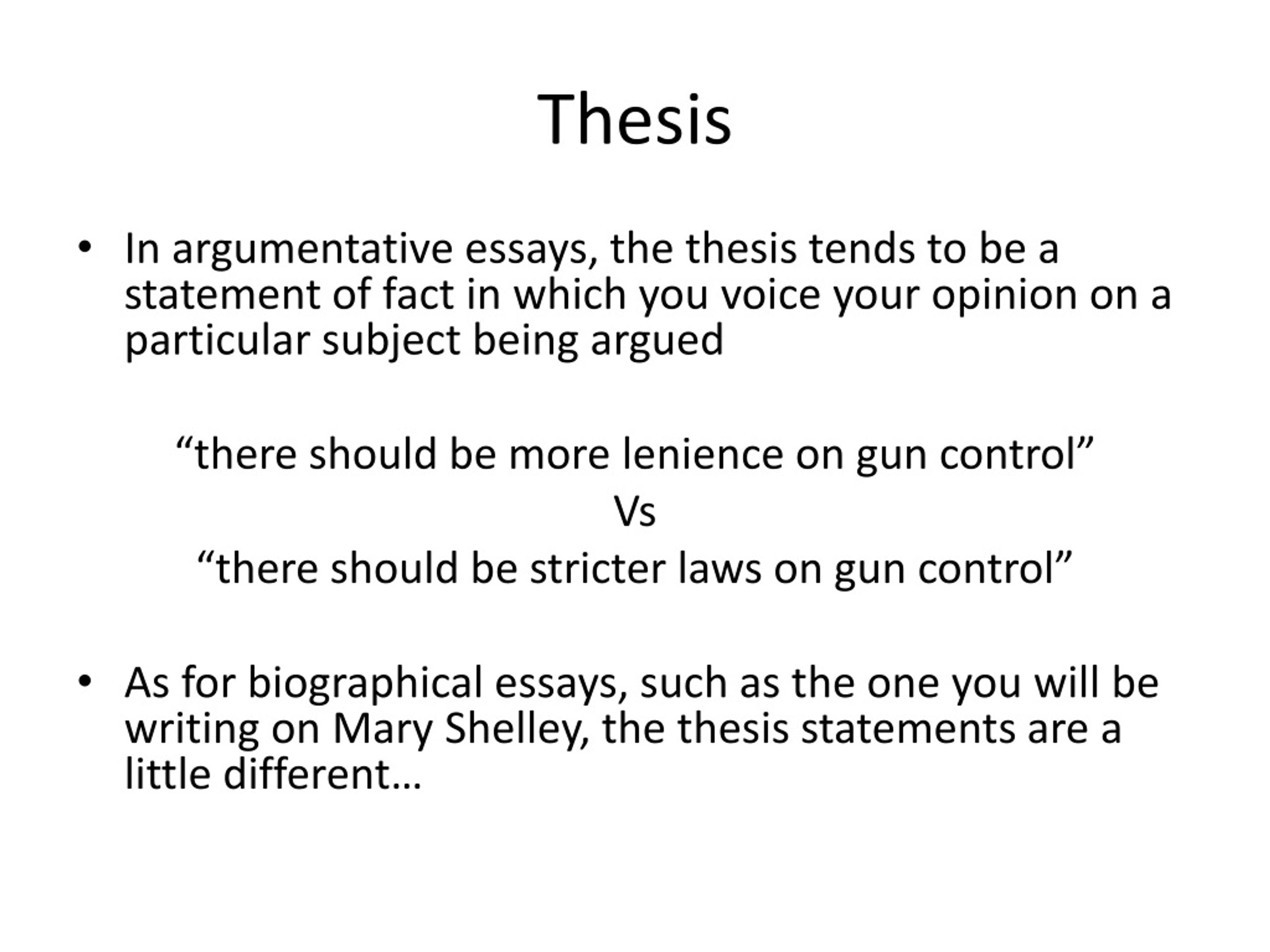 thesis statement on gun control