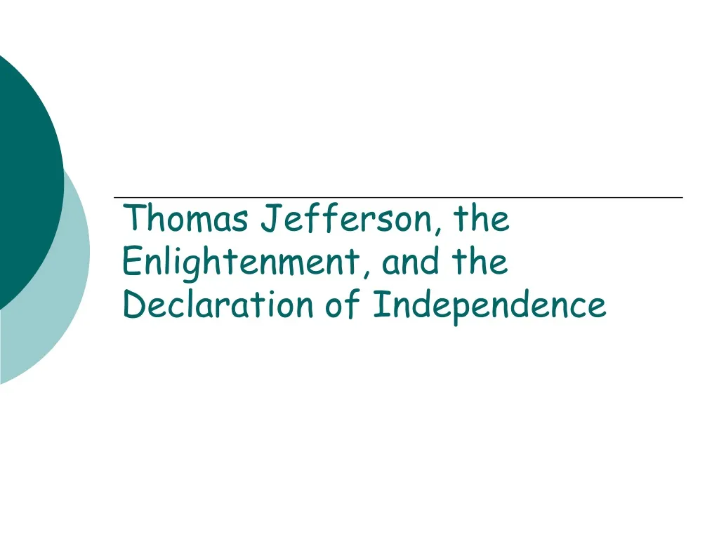 thomas jefferson the enlightenment and the declaration of independence n.