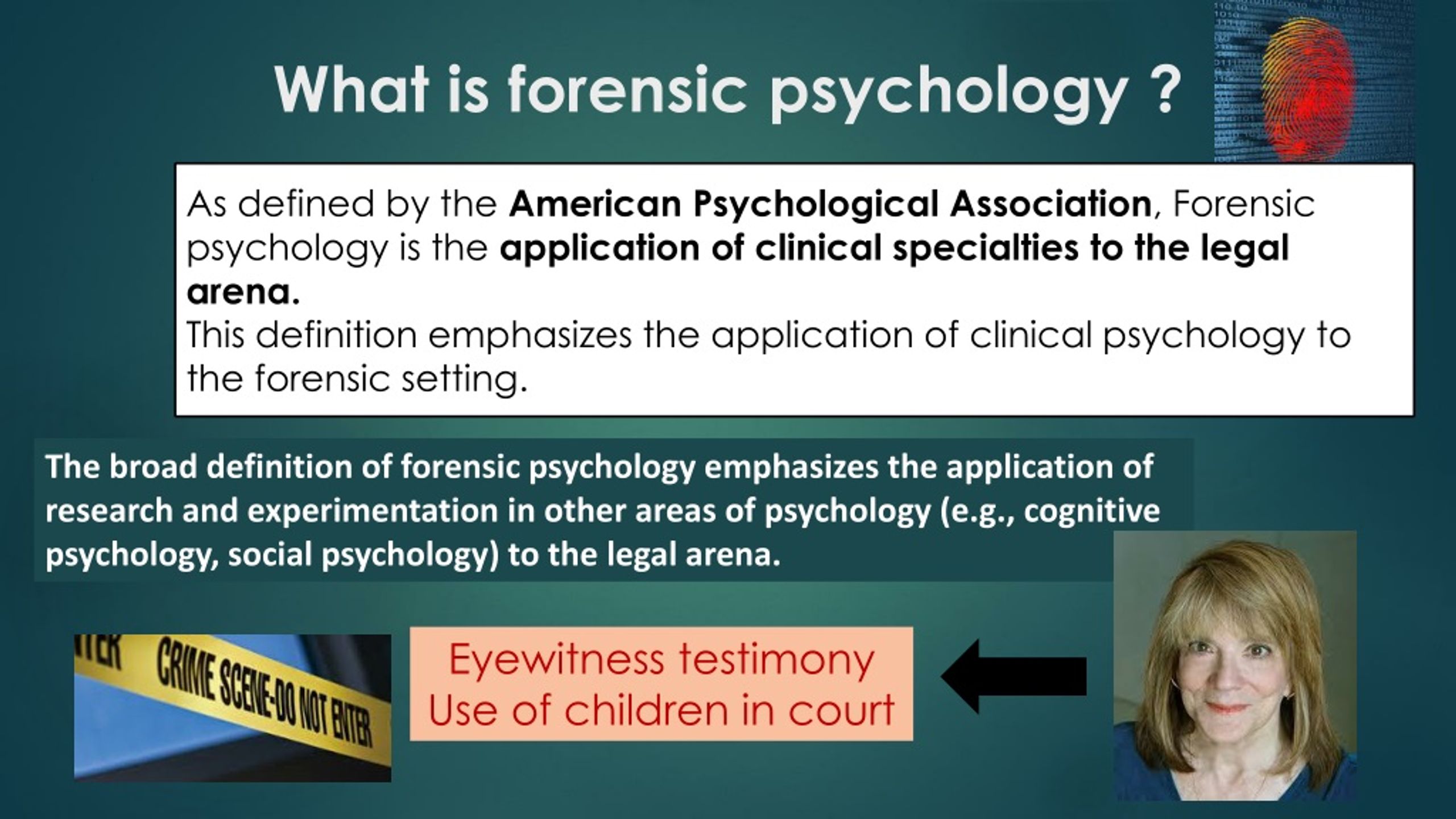 Forensic psychology examples