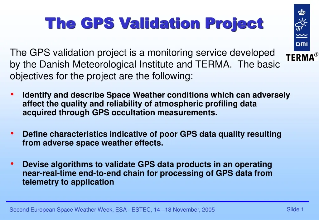 the gps validation project n.