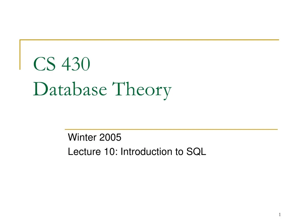 cs 430 database theory n.