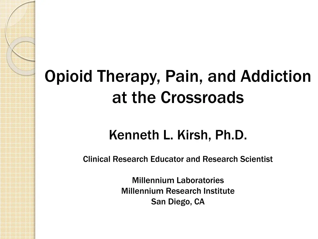opioid therapy pain and addiction n.