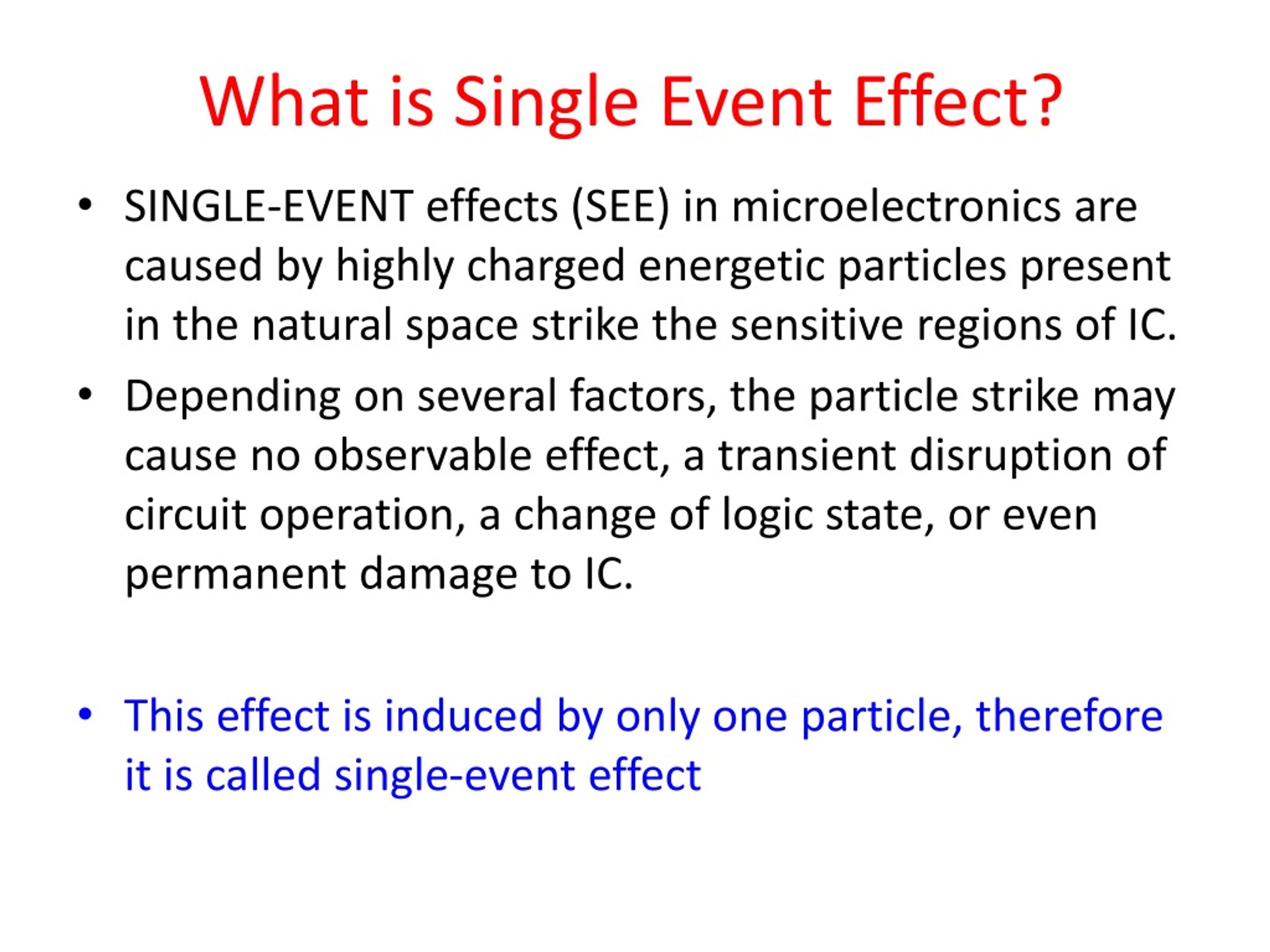 single event effect thesis