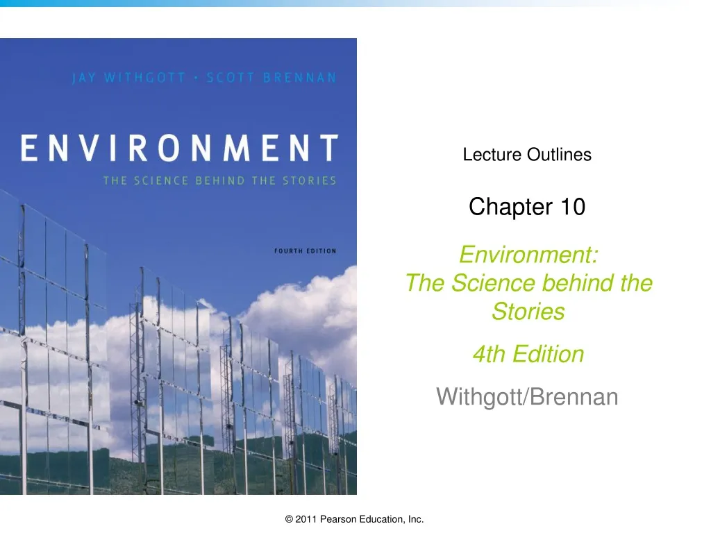 PPT Lecture Outlines Chapter 10 Environment The Science behind the