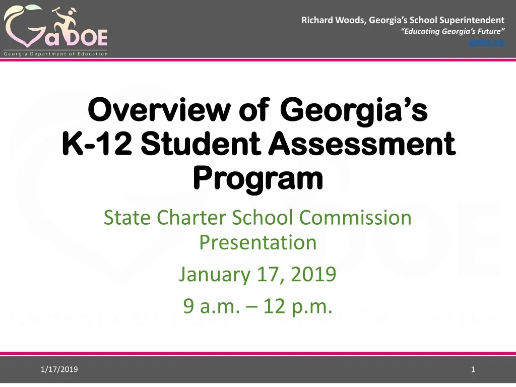 overview of georgia s k 12 student assessment program n.