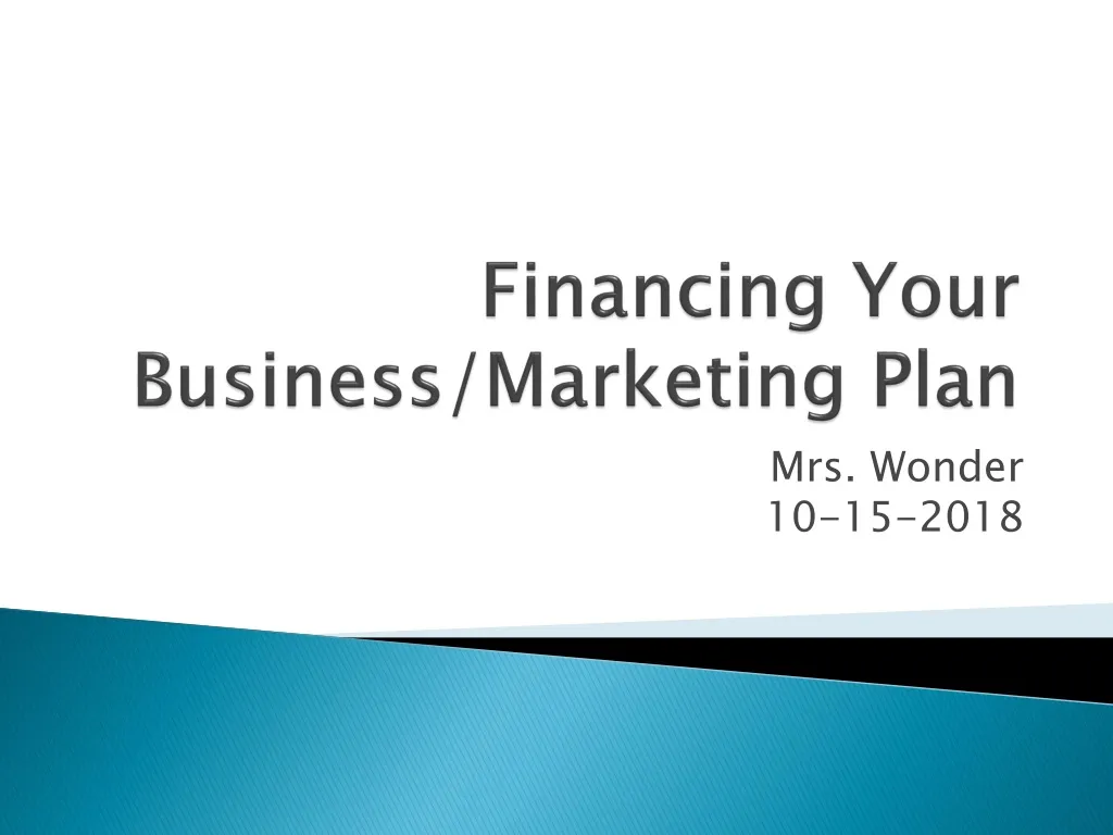 financing your business marketing plan n.