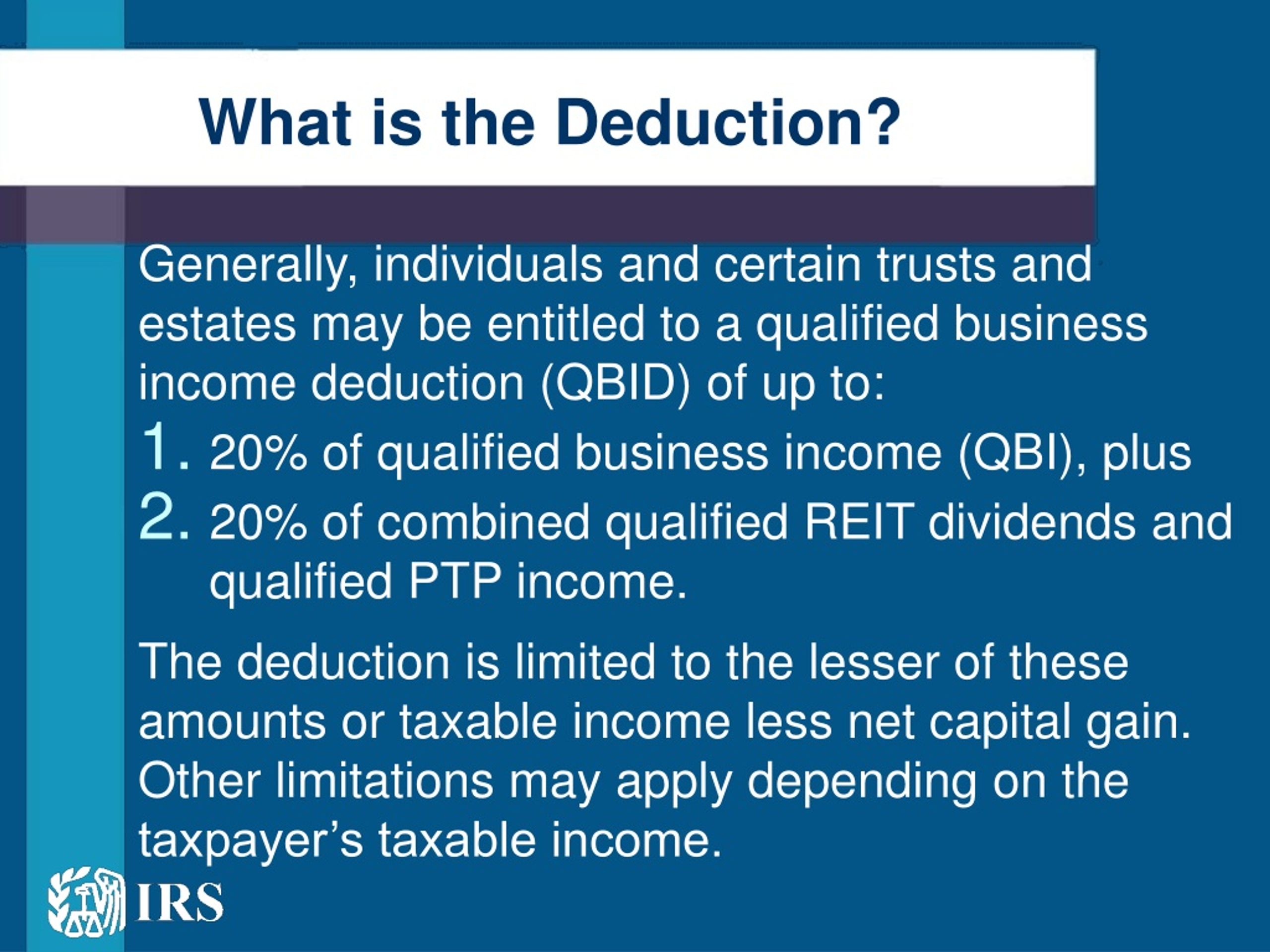 PPT Tax Reform Basics for the Qualified Business Deduction