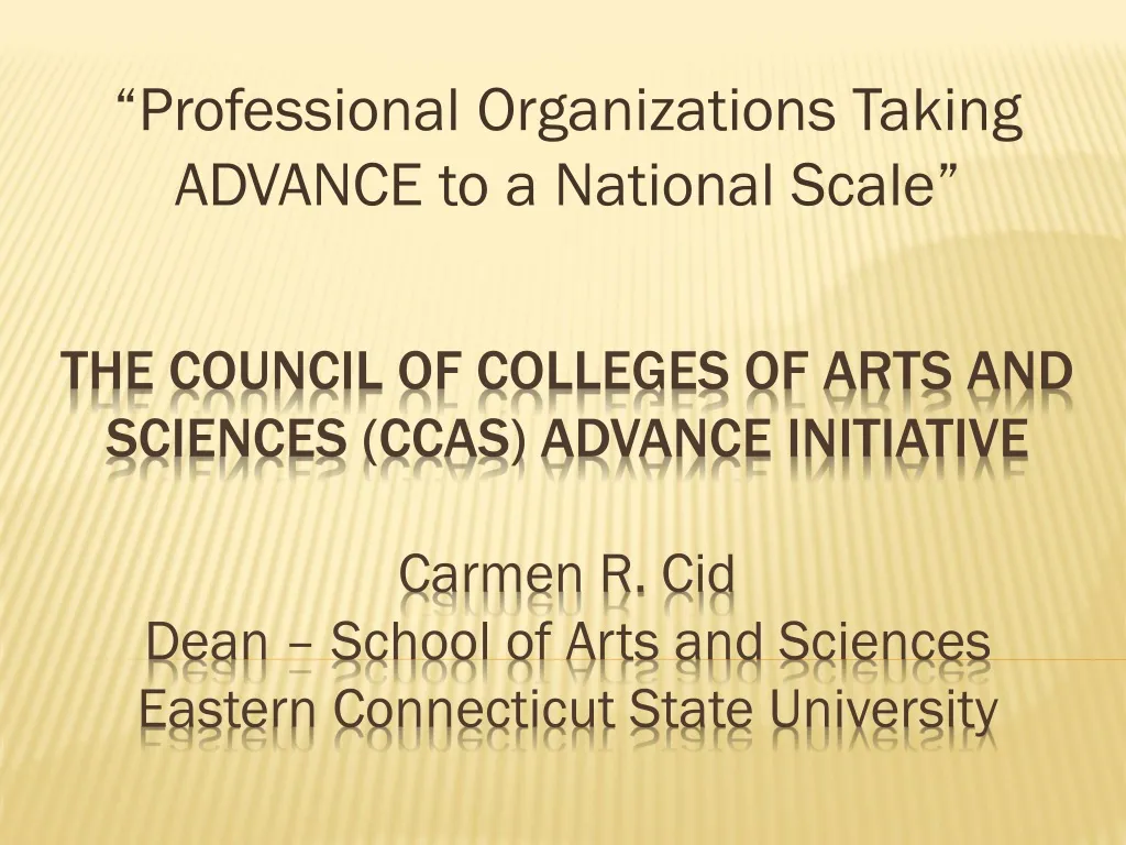 professional organizations taking advance to a national scale n.