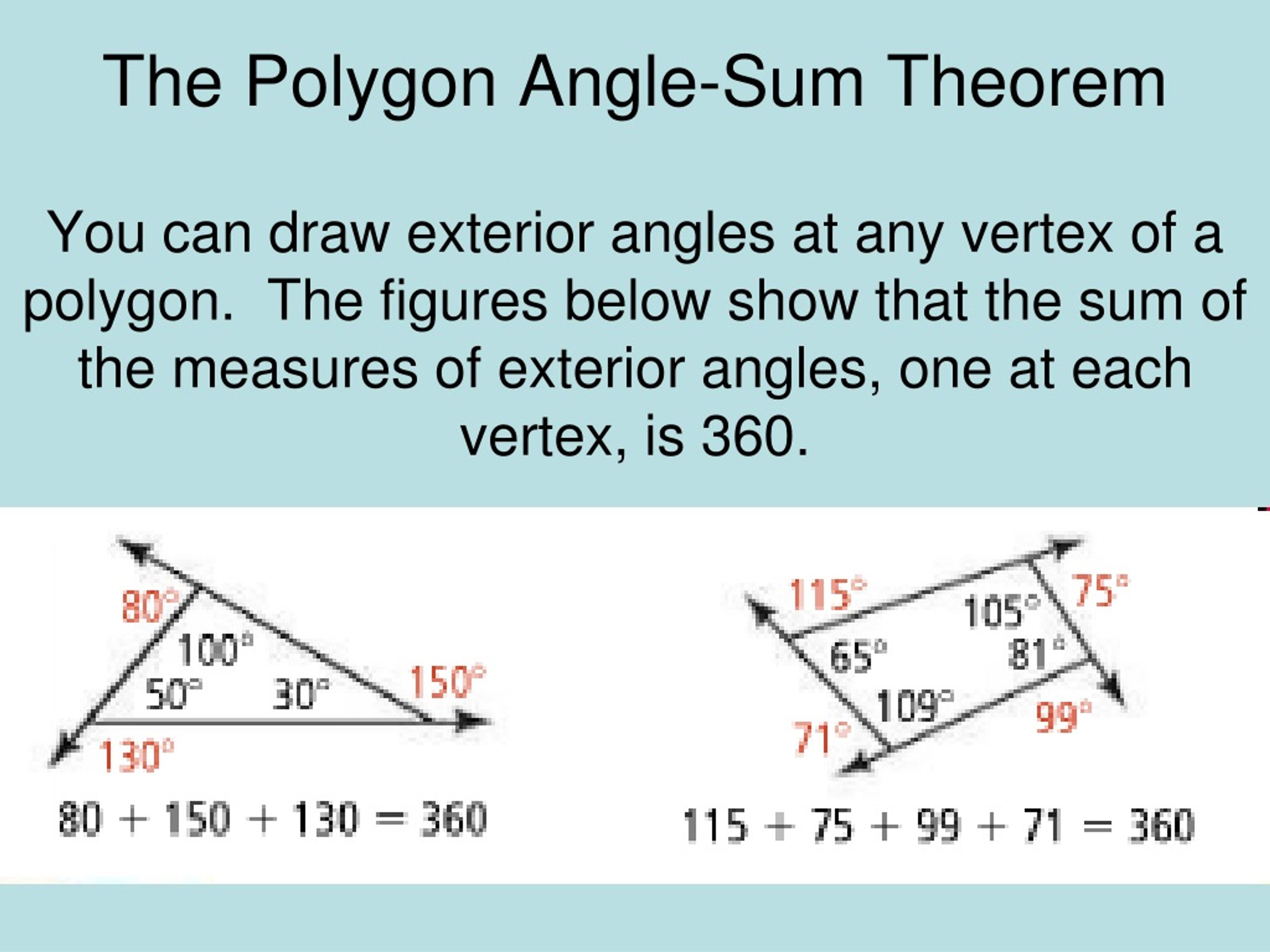 Geometry Worksheet Polygon Angle Measures