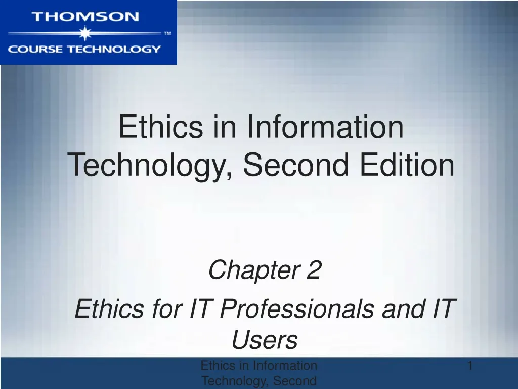 chapter 2 ethics for it professionals and it users n.