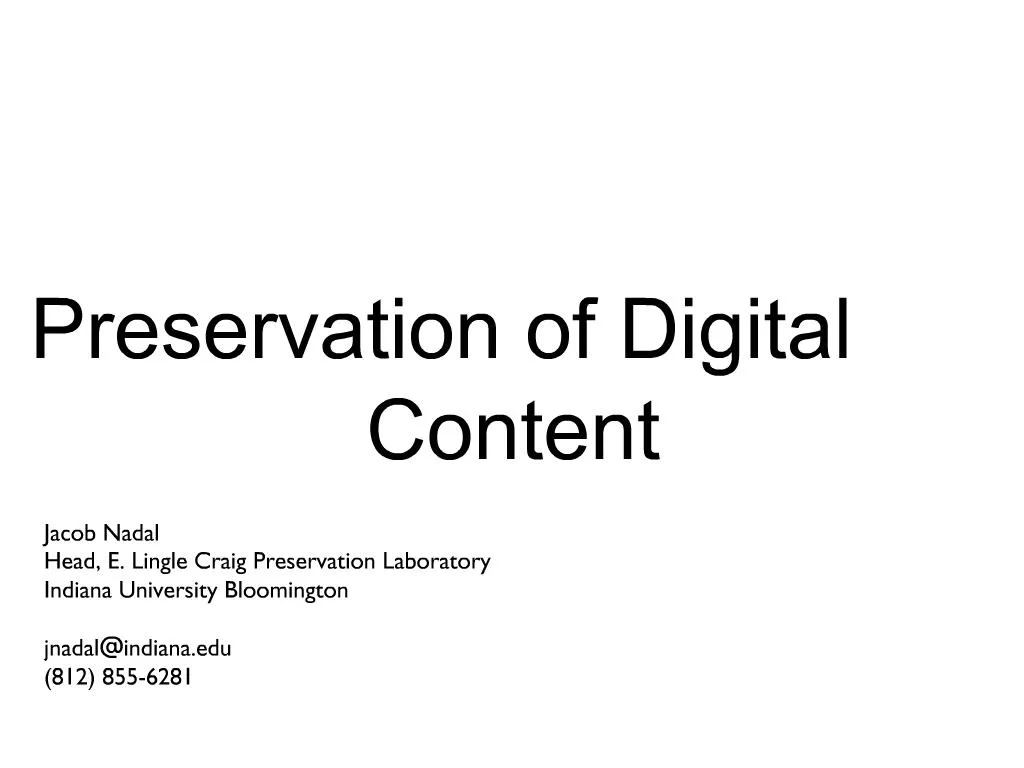 PPT - Preservation Of Digital Content PowerPoint Presentation, Free ...