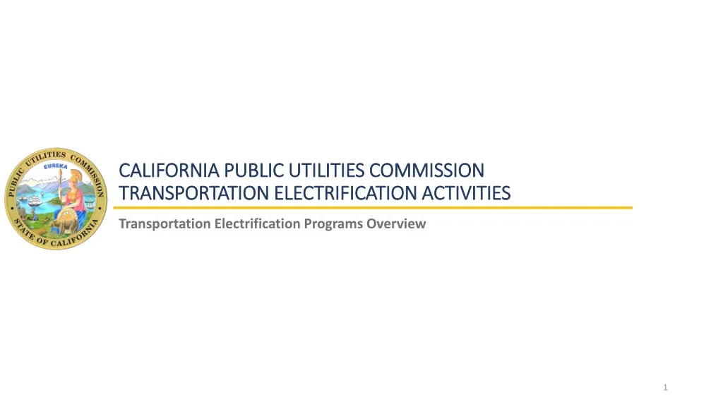 california public utilities commission transportation electrification activities n.