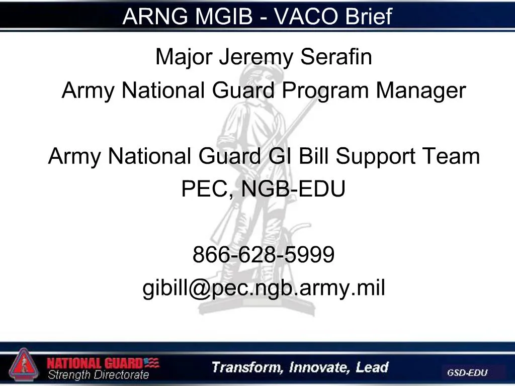 PPT - ARNG MGIB - VACO Brief PowerPoint Presentation, free download ...