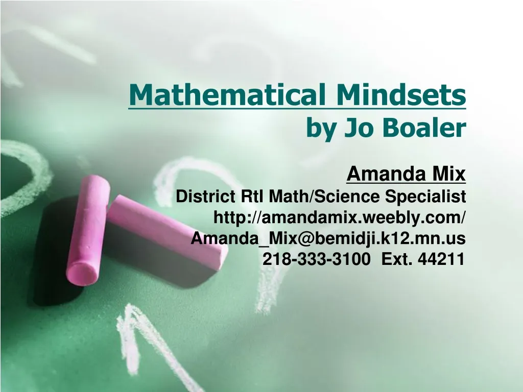 mathematical mindsets by jo boaler n.