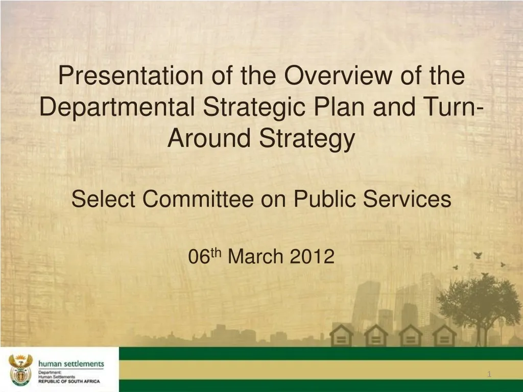 presentation of the overview of the departmental n.