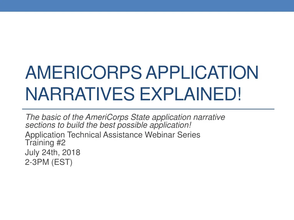 americorps application narratives explained n.