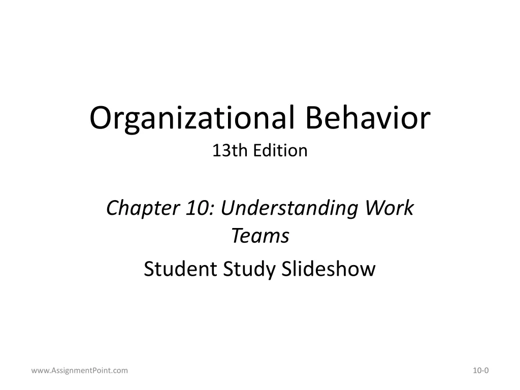 organizational behavior 13th edition n.