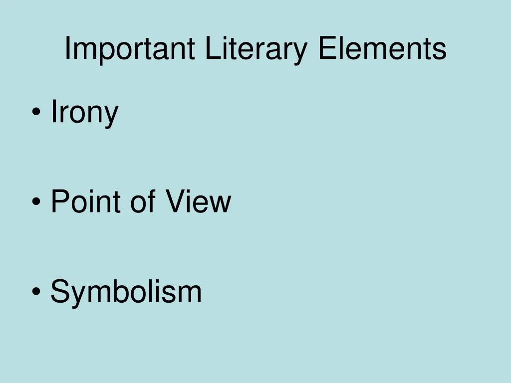 important literary elements n.