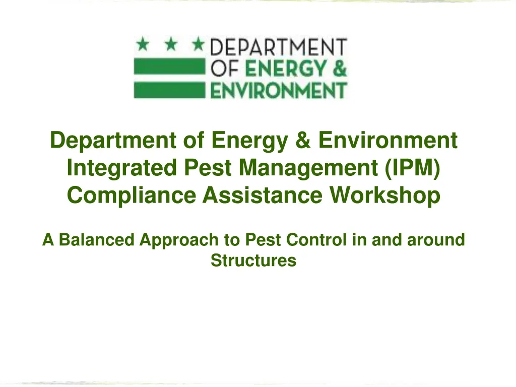 department of energy environment integrated pest n.