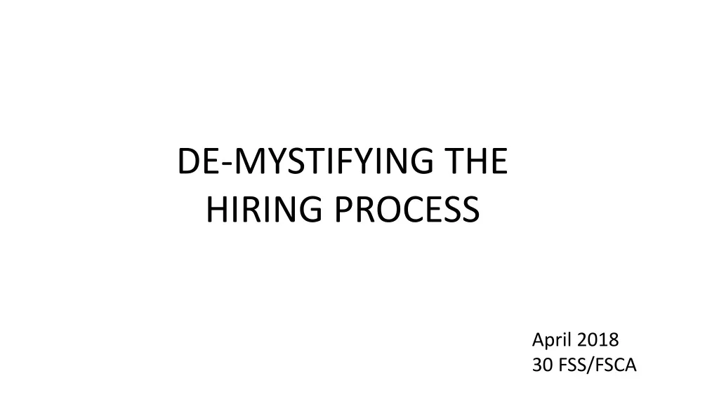 de mystifying the hiring process n.