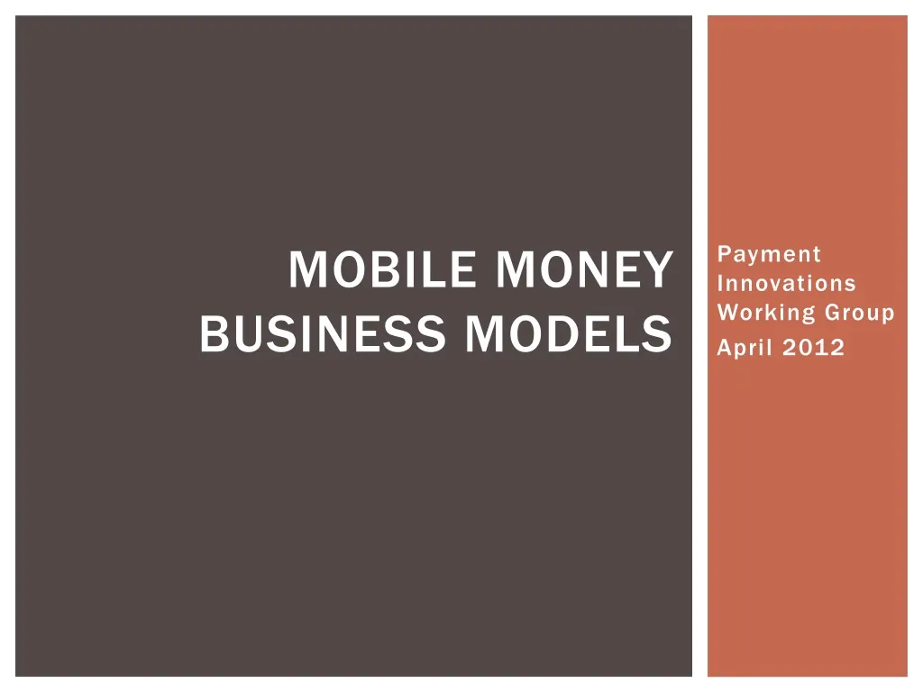 mobile money business models n.