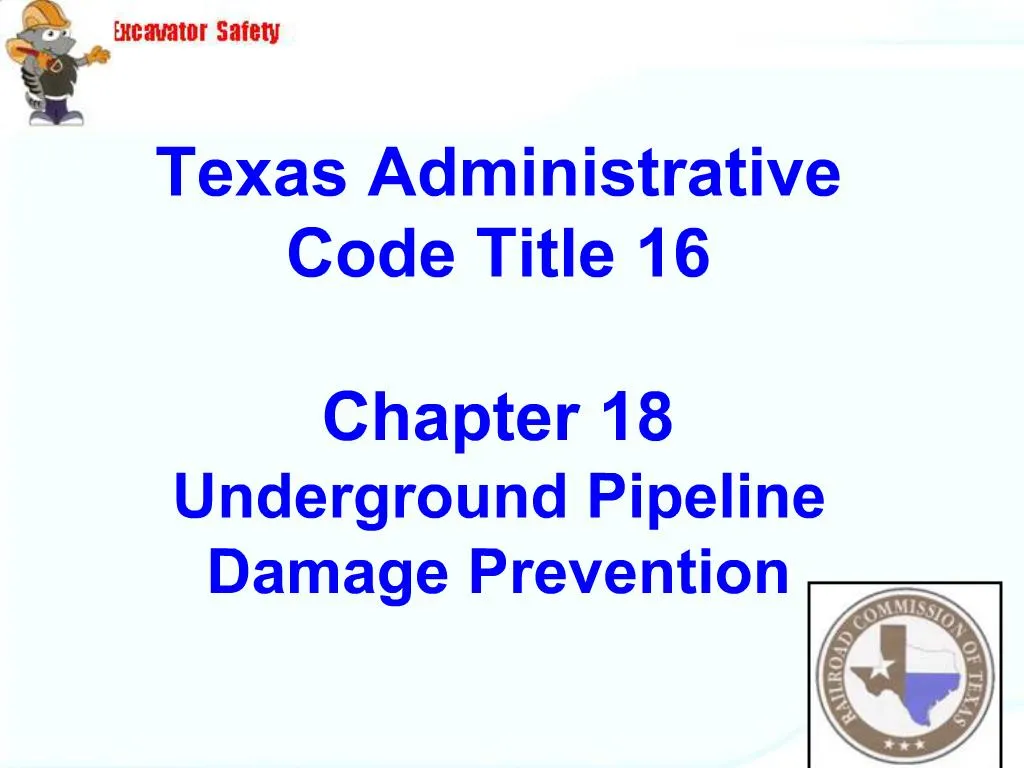 PPT Texas Administrative Code Title 16 Chapter 18 Underground