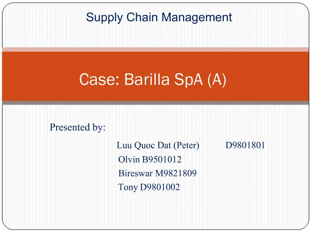barilla spa case study questions