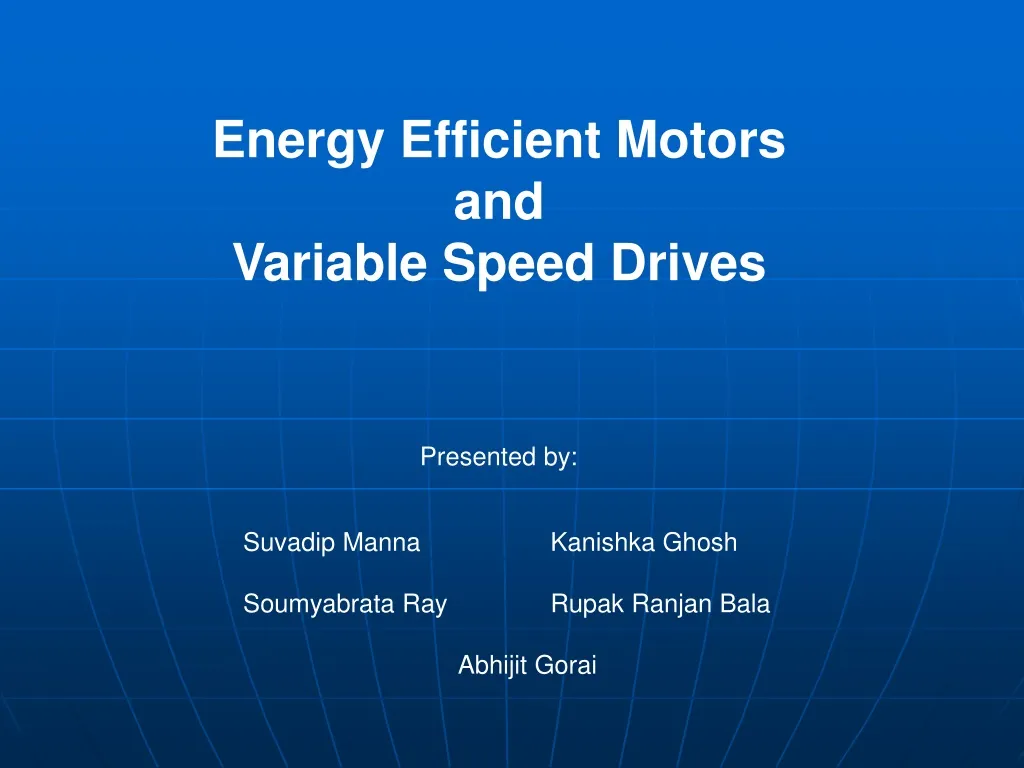 energy efficient motors and variable speed drives n.