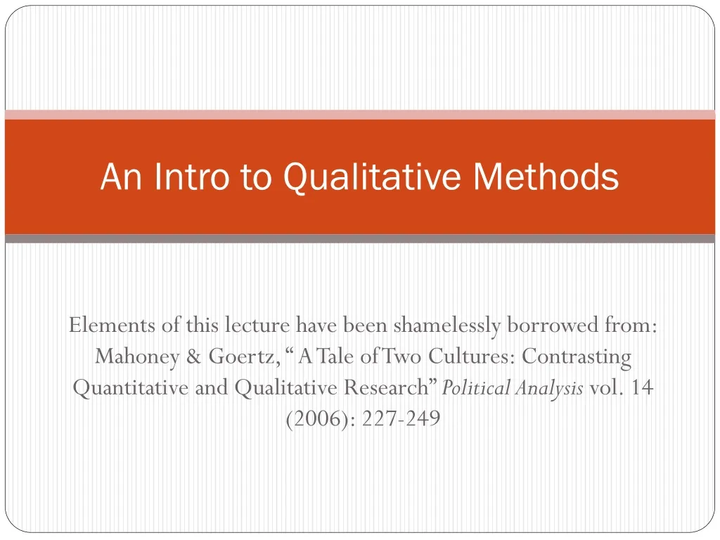 an intro to qualitative methods n.