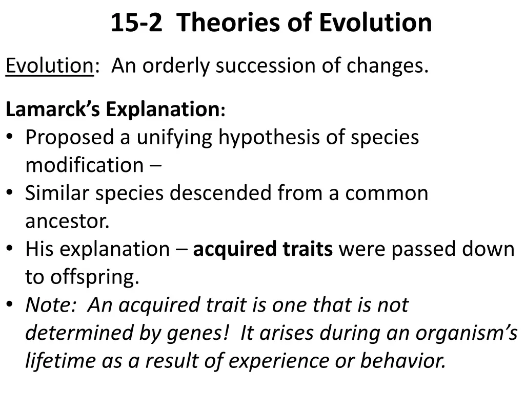 Ppt 15 2 Theories Of Evolution Powerpoint Presentation Free Download Id 250537