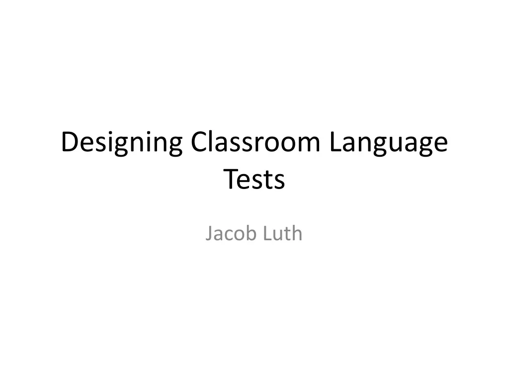 designing classroom language tests n.