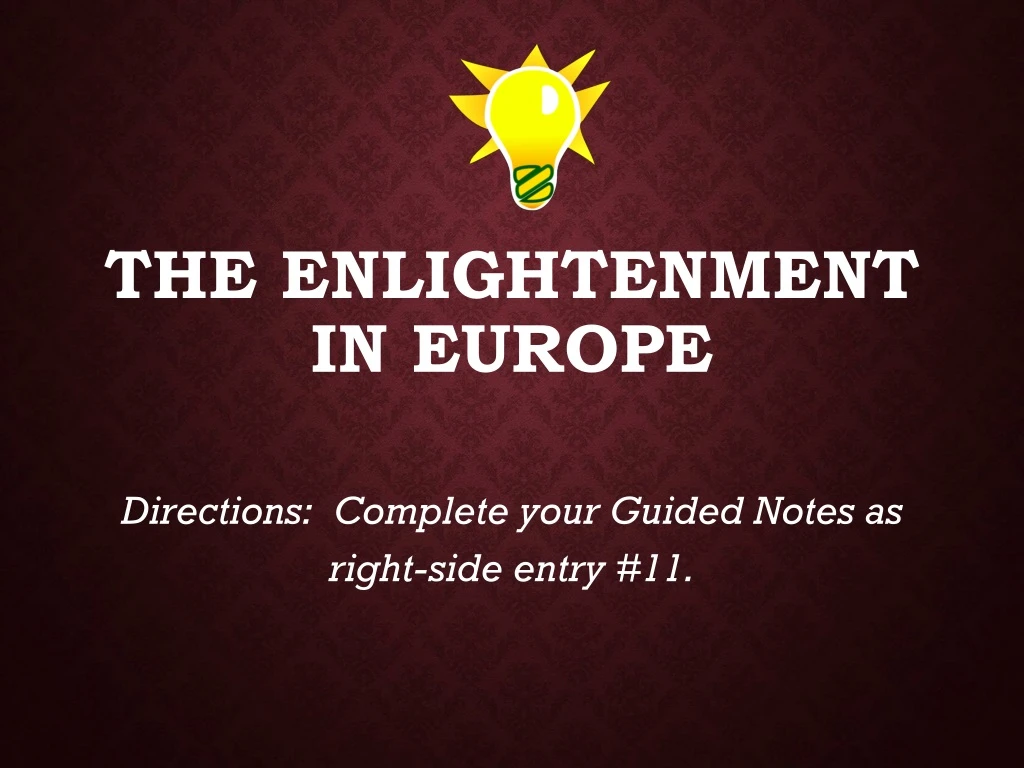 the enlightenment in europe n.