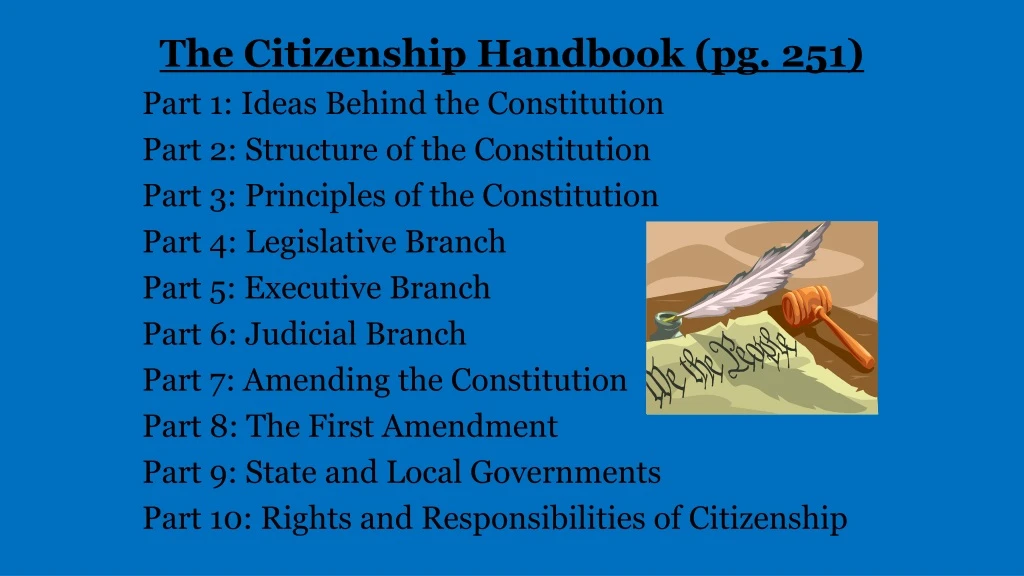 the citizenship handbook pg 251 part 1 ideas n.