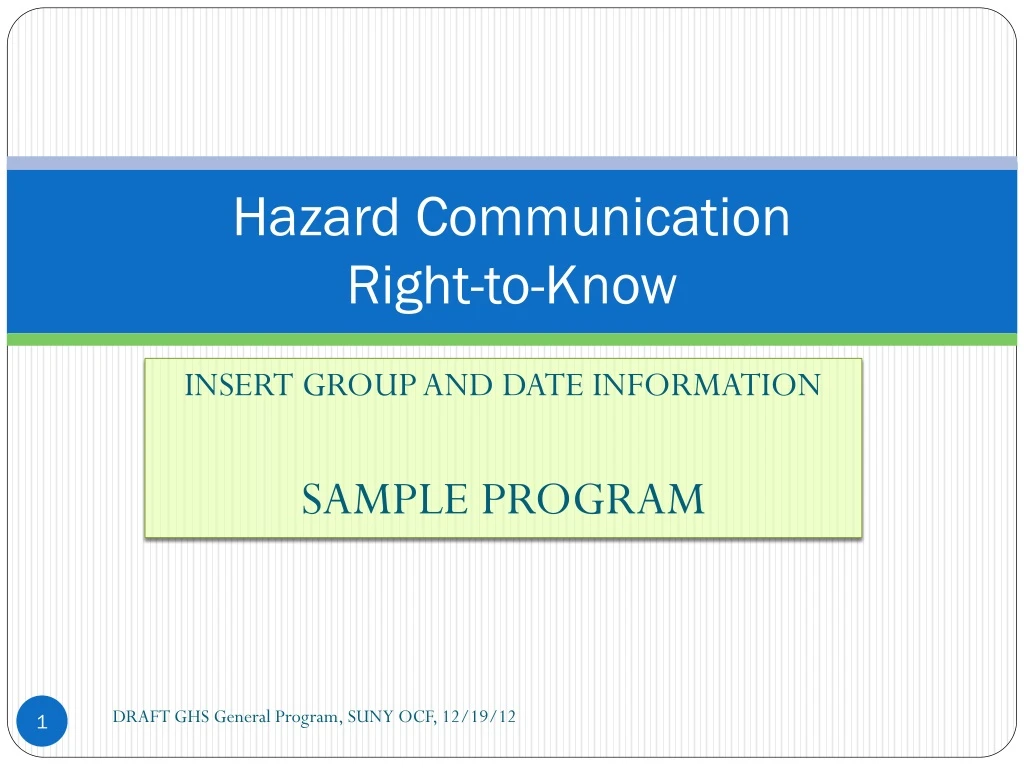 hazard communication right to know n.